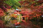 Daigoji Temple With Autumn Foliage Leaves Stock Photo