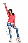 Dancing Youngster With Headphone Stock Photo