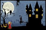 Dark Scary Halloween Night Stock Photo