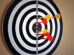 Dartboard With Dart Stock Photo