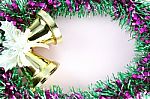 Decorations Green Ribbon For Christmas And New Year Stock Photo