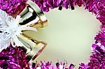 Decorations Pink Ribbon For Christmas And New Year Stock Photo