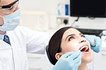 Dental Treatment Of Female Stock Photo