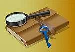 Detective Note And Key Stock Photo