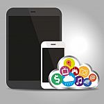 Devices Technology With Cloud Concept Stock Photo
