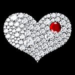 Diamond Heart On Black Background Stock Photo