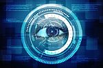 Digital Eye With Security Scanning Concept Stock Photo