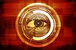 Digital Eye With Security Scanning Concept Stock Photo