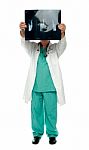 Doctor Holding X Ray Stock Photo