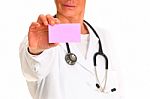 Doctor With Memo Stock Photo