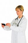 Doctor With Mobile Stock Photo