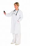 Doctor With Mobile Stock Photo