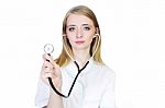 Doctor With Stethoscope Stock Photo