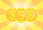Dollar Coins Stock Photo