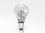 Dollar Inside Light Bulb Stock Photo