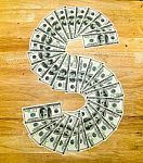 Dollar Sign Of Banknotes Stock Photo