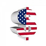 Dollar Symbol With US Flag Stock Photo
