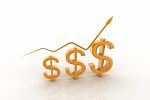 Dollar With Arrow Stock Photo