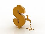 Dollar With Tap Stock Photo