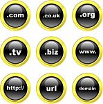 Domain Name Icon Set Stock Photo