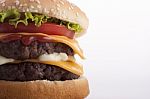 Double Cheeseburger Stock Photo