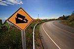 Down Hill Traffic Sign Stock Photo