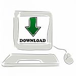 Download Icon On Computer Stock Photo