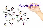 Drawing Social Network Structure Stock Photo