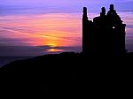 Dunskey Castle Sunset Stock Photo