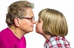 Dutch Grandmother And Grandchild Noses Touching Stock Photo