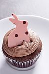 Easter Bunny Cupcake Stock Photo