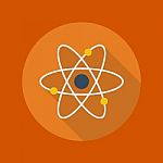 Education Flat Icon. Atom Stock Photo