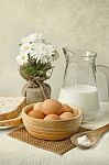 Eggs And Milk Stock Photo