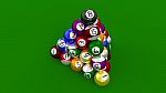 Eight Ball Pool Highest Score Constructed As Pyramid Stock Photo
