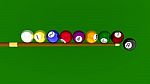 Eight Ball Pool - Trick Shot Of Rolling Balls On Stick Stock Photo