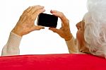 Elder Woman With Smart Phone Stock Photo