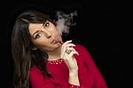 Electronic Cigarette,  Looking At Camera Stock Photo