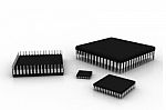 Electronic Integrated Circuit Chip Stock Photo