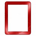 Elegant Red Tablet Computer Like Ipade Isolated On White Stock Photo
