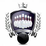 Emblem Of  Bowling Sport Stock Photo