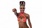 Enthusiastic Female Samba Dancer Stock Photo