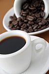 Espresso And Beans Stock Photo