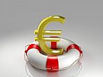 Euro Sign In The Lifebuoy Stock Photo