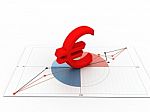 Euro Sign On Business Chart Stock Photo