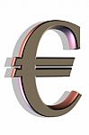 Euro Sign On White Stock Photo