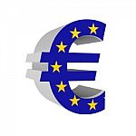 Euro Symbol With European Flag Stock Photo