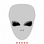 Extraterrestrial Alien Face Or Head Icon Stock Photo