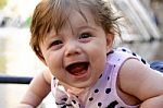 Extremely Happy Infant Stock Photo