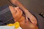 Facial Massage At Spa Salon Stock Photo