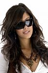 Fashionable Model Wearing Eyeglasses Stock Photo